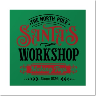 Santa's Workshop Sign Posters and Art